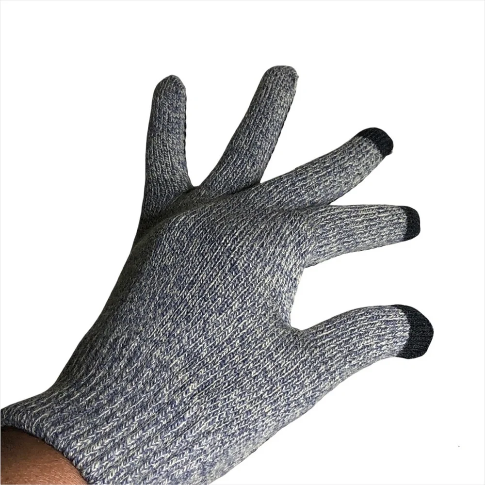 Gloves Greyish/Blue Anti-Skid Gloves Mobile /Everyday Winter Gloves